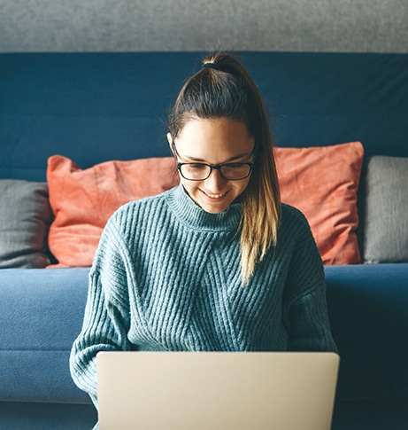 Girl working on laptop